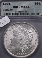 1921 ICG MS64 MORGAN DOLLAR