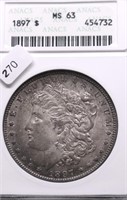 1897 ANAX MS63 MORGAN DOLLAR