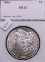 1884 PCI MS62 MORGAN DOLLAR PQ