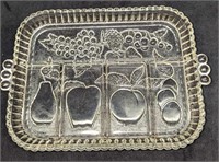 Vintage Indiana Divided Serving Glass Fruit Tray
