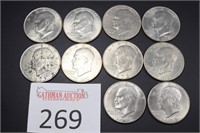 (10) 1972 Eisenhower Dollars