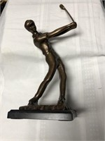 Vintage brass golfer statue
