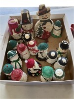 Ornaments, plug in candle, homemade snowmen,
