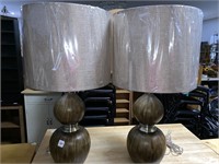 Pair of modern lamps composition with brushed