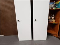 Two Tall White Wall Cabinets