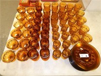 62 Pieces of Amber Glass