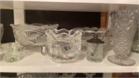 Assorted Pressed Crystal Glassware