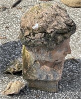(O) Terracotta Head Statue (broken) 22”
