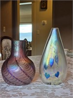 Iridescent Hand Blown Vases