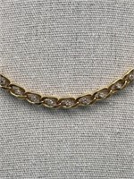 18" Gold Tone & Rhinestone Necklace