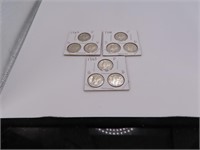 (3) Sets 1943/44/45 PDS Mercury Dime Sets (9coins)