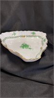 Herend Chinese Bouquet Green, Triangle Dish, 9.50"