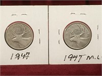 1947 & 1947 ML Canada Quarters