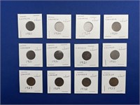 12 Canadian One Cent Coins