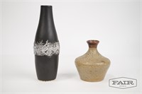 2 Earthenware Pottery Vases
