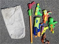 Canvas Bag With 7 Squirt Guns