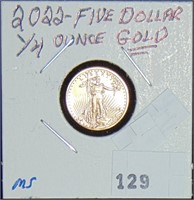 2022 1/10 Oz. Gold Eagle MS.