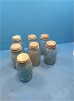 7 blue ball jars