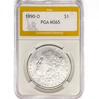 1890-O Morgan Silver Dollar PGA MS65