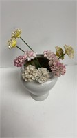 Ceramic vase w/ ceramic flowers