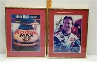 2 Autographed Nascar Pictures 11x14.5in