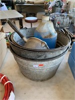 Galvanized Buckets, Windshield Washer Fluid & Pan