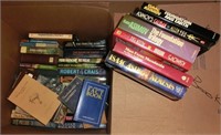 box mixed books including Isaac Asimov