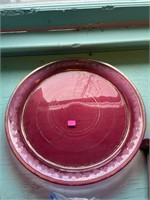 Vintage Cranberry Glass Tray