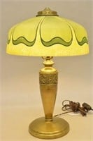 Outstanding Art Nouveau Table Lamp w/Brass Base