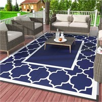 FM3580  DEORAB 8'x10' Outdoor Rug Blue & White