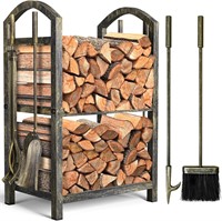 Amagabeli Firewood Rack Indoor 5 Pieces Fireplace