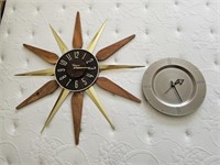 Vintage Starburst & Silver Clock