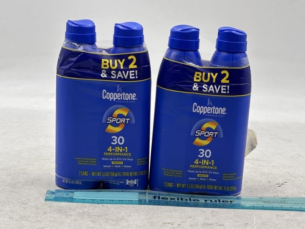 NEW Lot of 2-2can Coppertone Sport 4-in-1