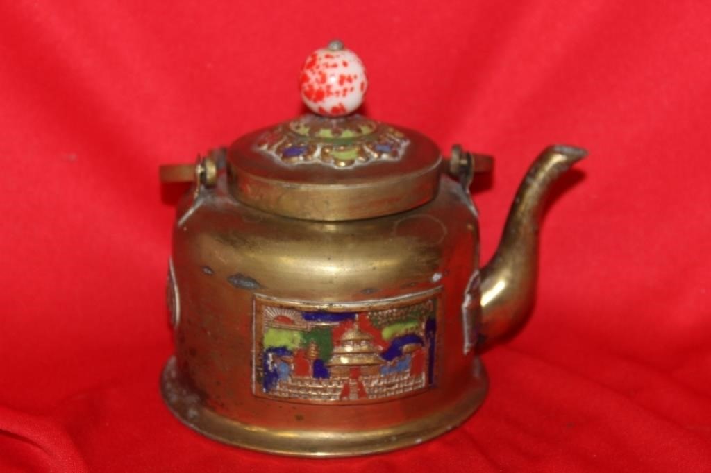 An Antique/Vintage Brass Chinese Teapot