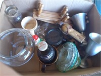 Miscellaneous box lot include Pewter goblets salt