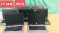 Lot of 8 varoius hp laptops (defective) models suc