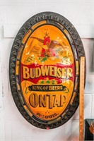 Vintage Budweiser King of Beers Oval Sign/Wall