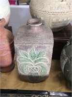 Palm tree pottery vase