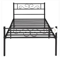 VECELO Twin Size Bed Frame  Metal  Black  39.76 W