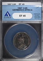 1897 1/2R GERMAN E. AFRICA, ANACS EF-45