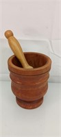 Wooden mortar and pestle 5"x 6"