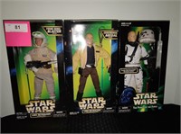 3 NIB LUKE SKYWALKER 12" ACTION FIGURES