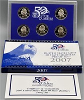 U.S. Mint 50 State Quarters 2007 Proof Set w/COA