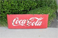 Vintage Coca-Cola Sled Metal Sign - 16" X 43.5"
