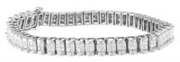 14k Wgold Princess 3.00ct Diamond Tennis Bracelet