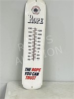 vintage metal Plymouth Rope thermometer - 35"