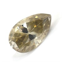 APPR $1900 2.65 Ct Pear Moissanite Fancy Brown