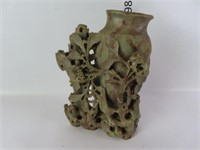 Soapstone Carved Vase - 8" Tall