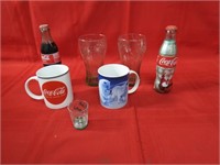 Coca Cola glasses, mugs, misc. lot.