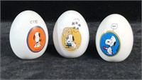 3 Vintage Peanuts Snoopy Charlie Brown Eggs